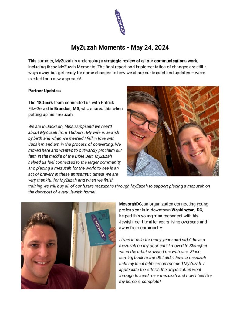 thumbnail of MyZuzah Moments – May 24, 2024